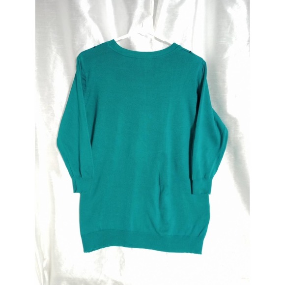 Retro MODCLOTH blue green teal camera Sweater photography 3/4 sleeve - Picture 4 of 5